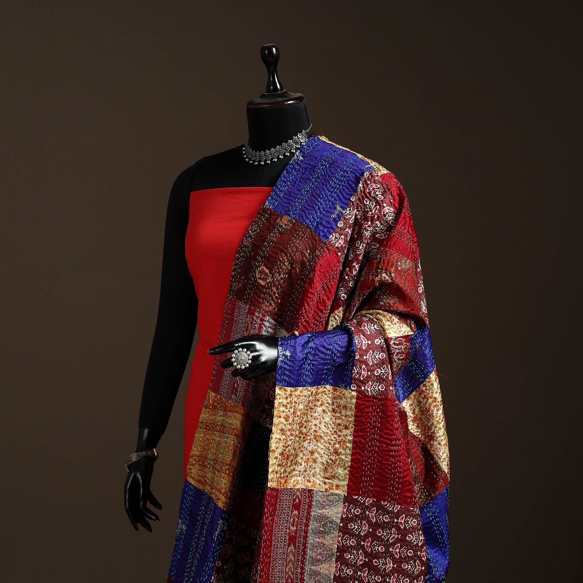 Multicolor - bengal hand embroidery patchwork reversible
