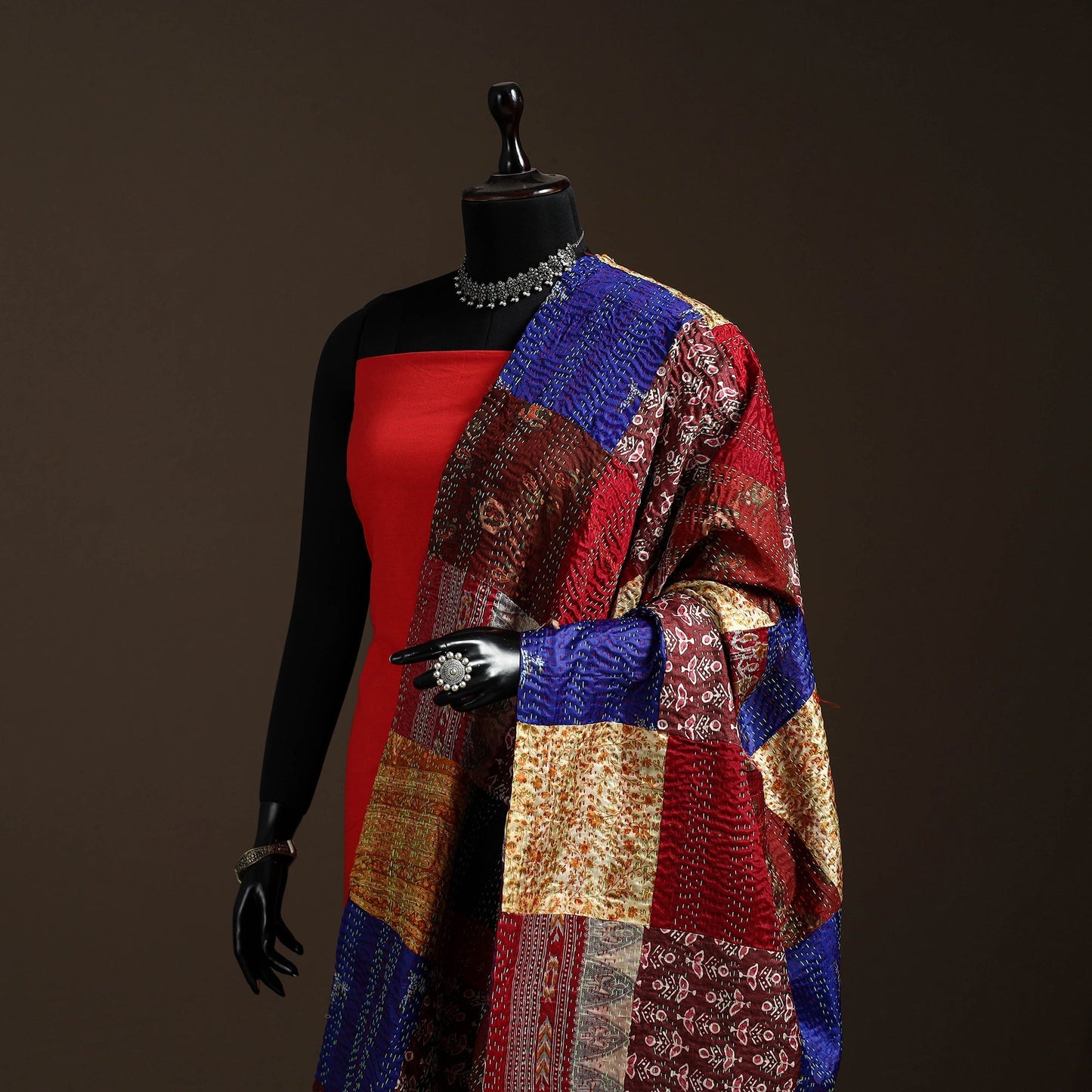 Multicolor - bengal hand embroidery patchwork reversible