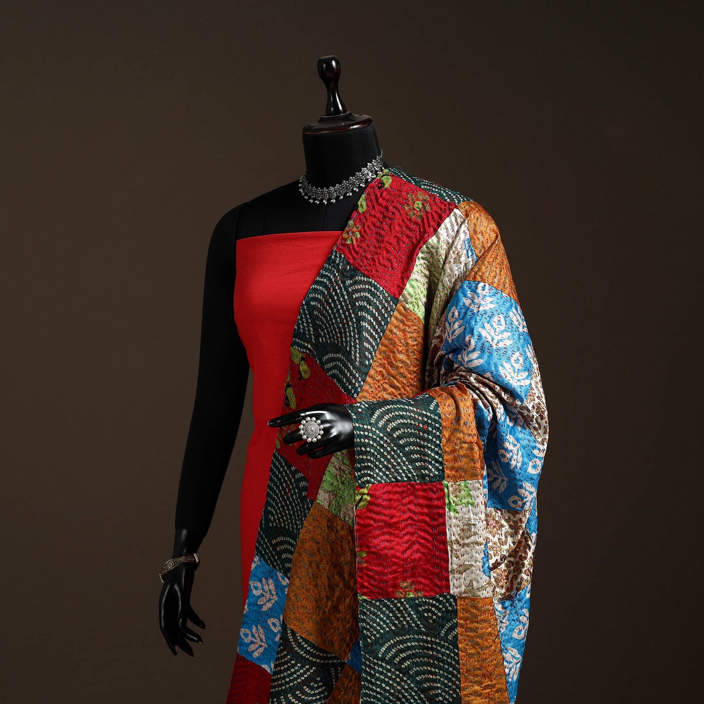 Multicolor - bengal hand embroidery patchwork reversible