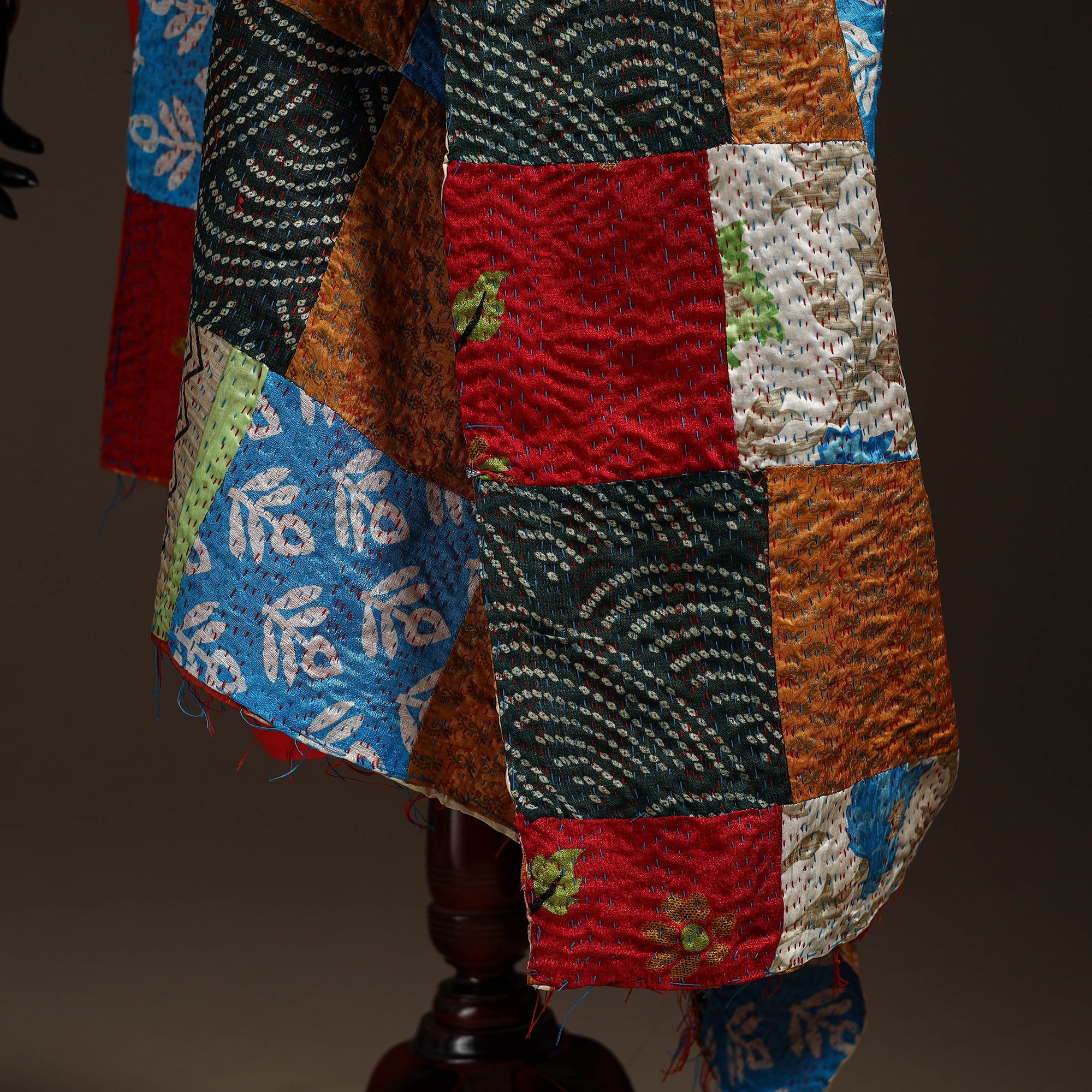 Multicolor - bengal hand embroidery patchwork reversible