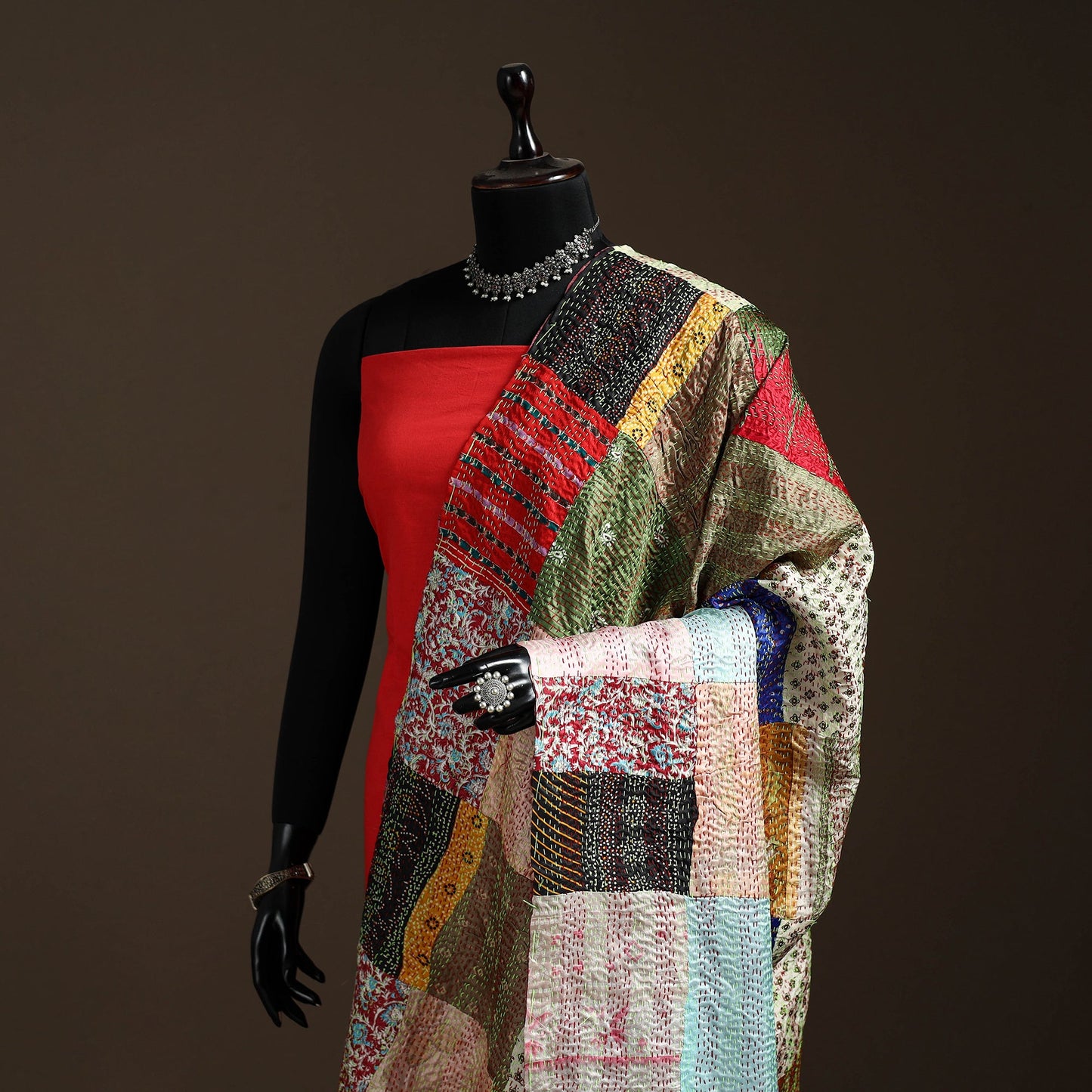 Multicolor - bengal hand embroidery patchwork reversible