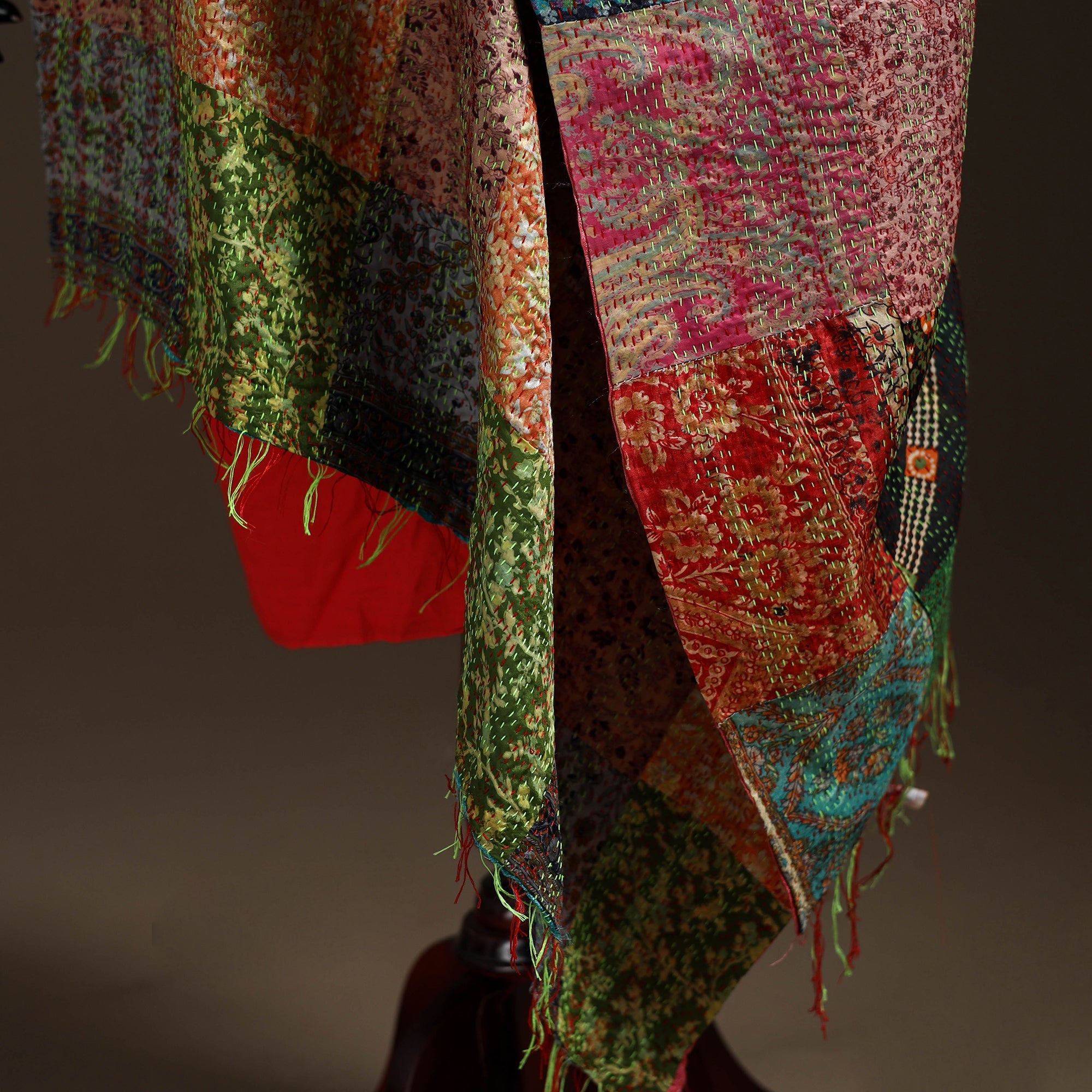 Multicolor - bengal hand embroidery patchwork reversible