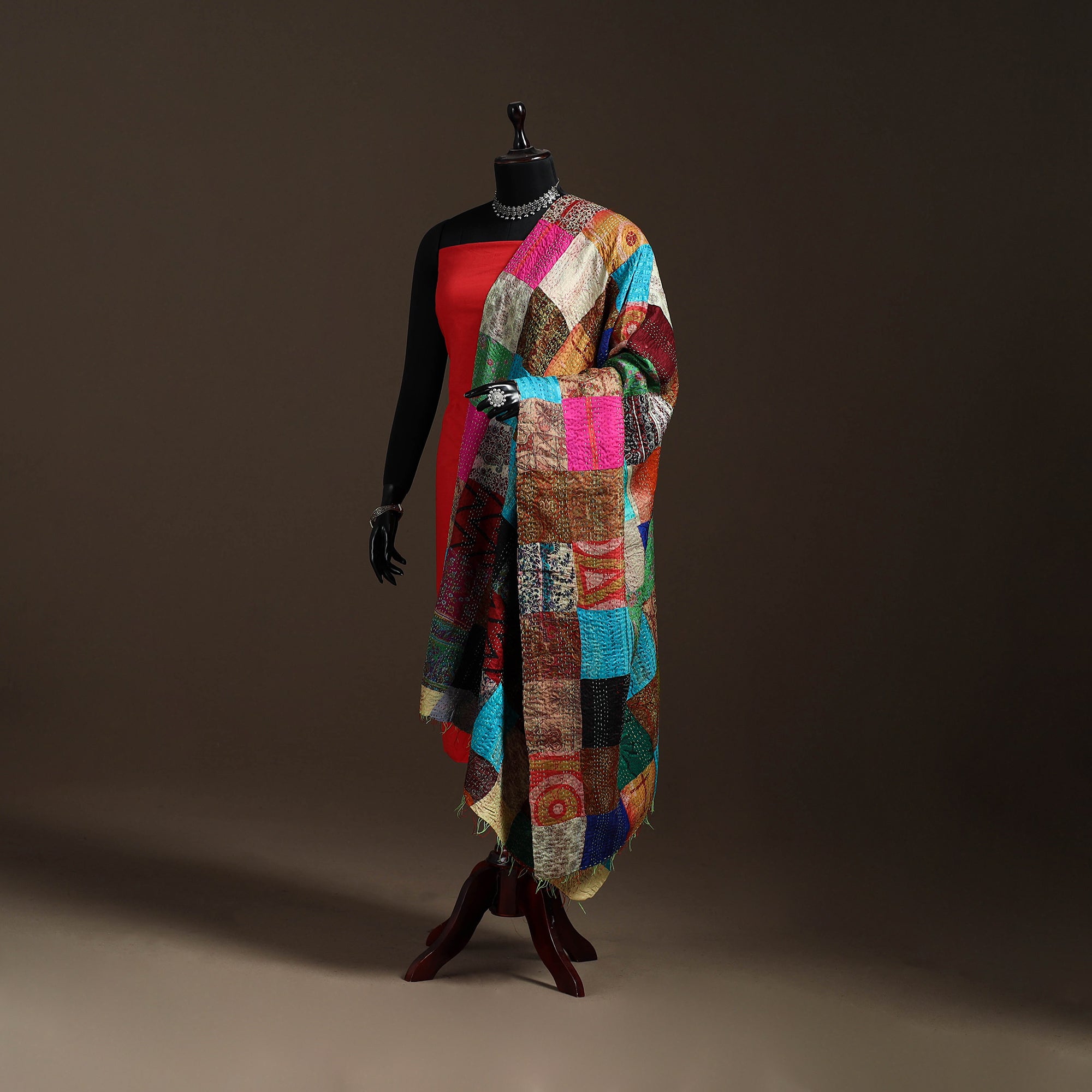 Multicolor - bengal hand embroidery patchwork reversible