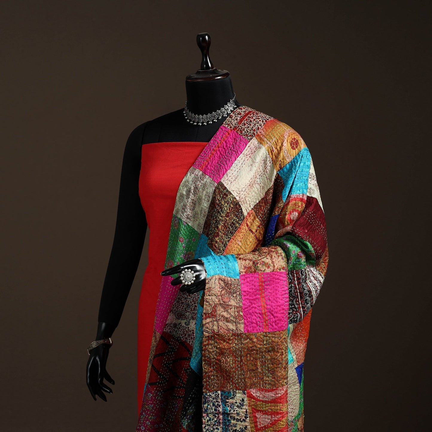 Multicolor - bengal hand embroidery patchwork reversible