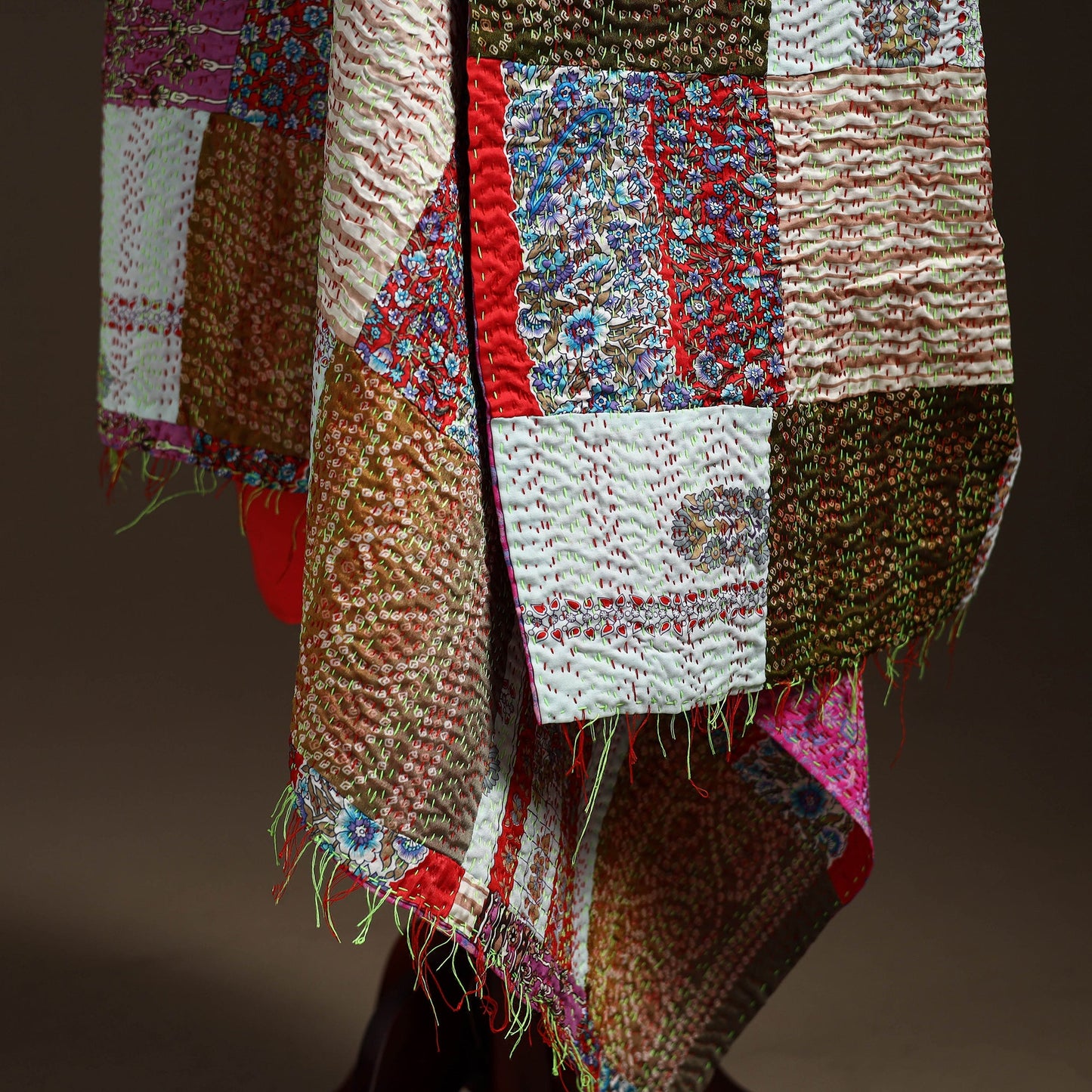 Multicolor - bengal hand embroidery patchwork reversible