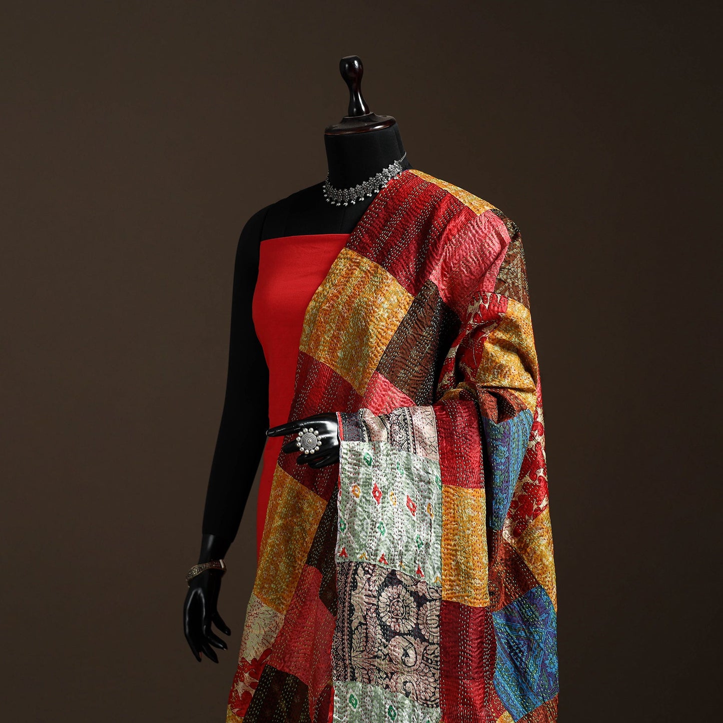 Multicolor - bengal hand embroidery patchwork reversible