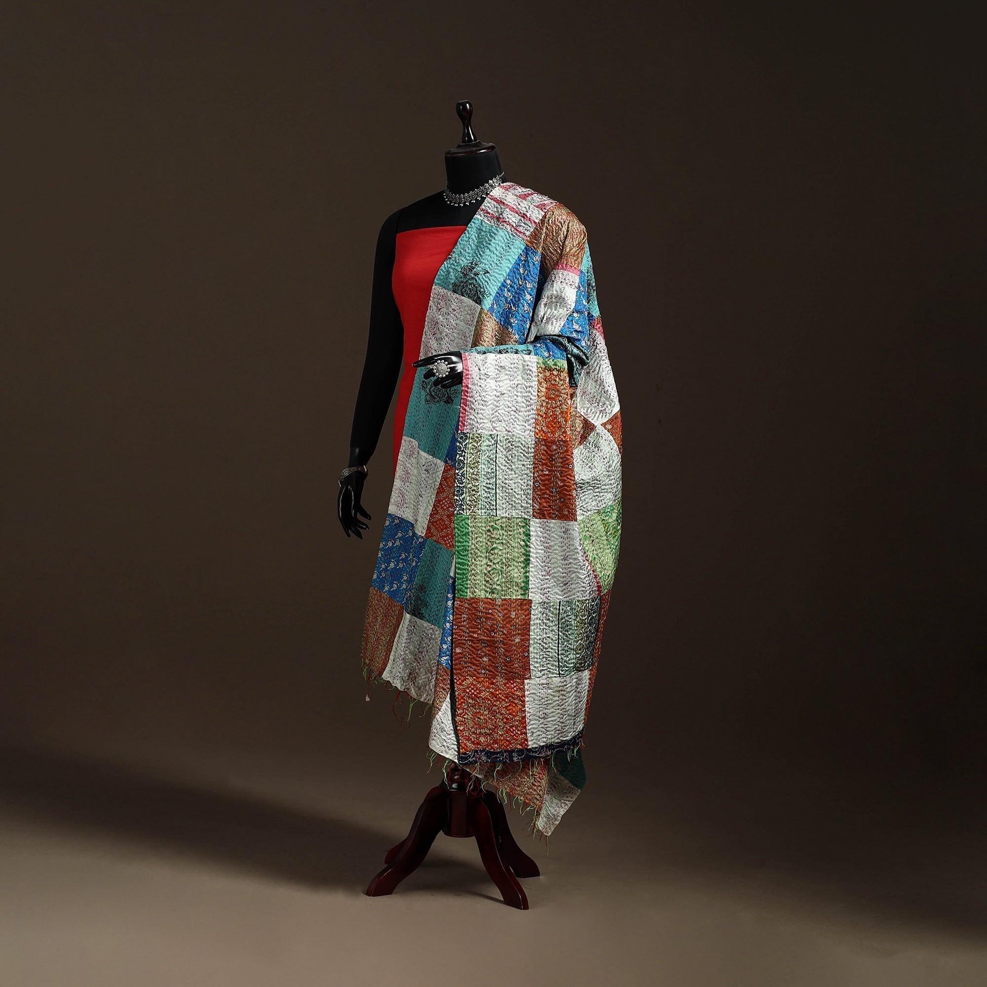 Multicolor - bengal hand embroidery patchwork reversible