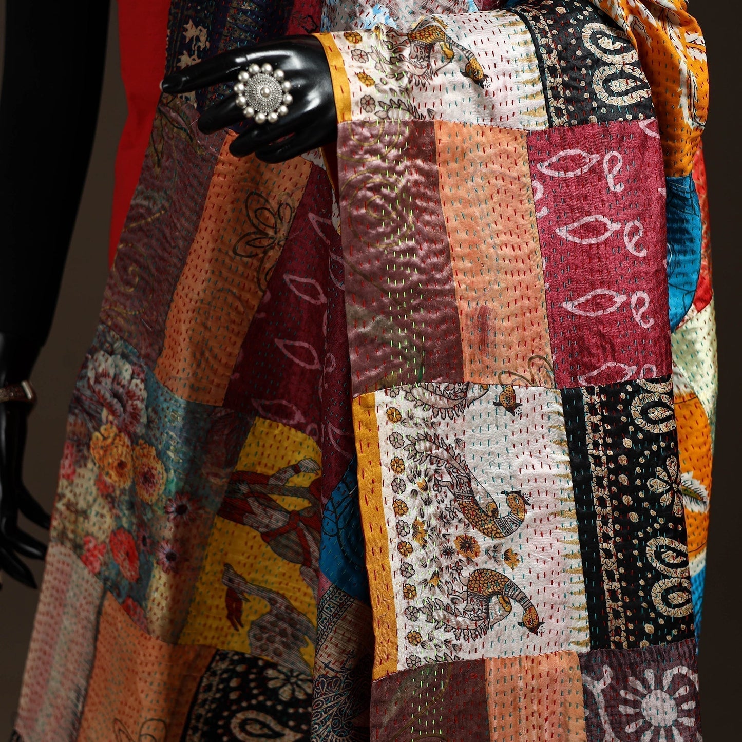 Multicolor - bengal hand embroidery patchwork reversible