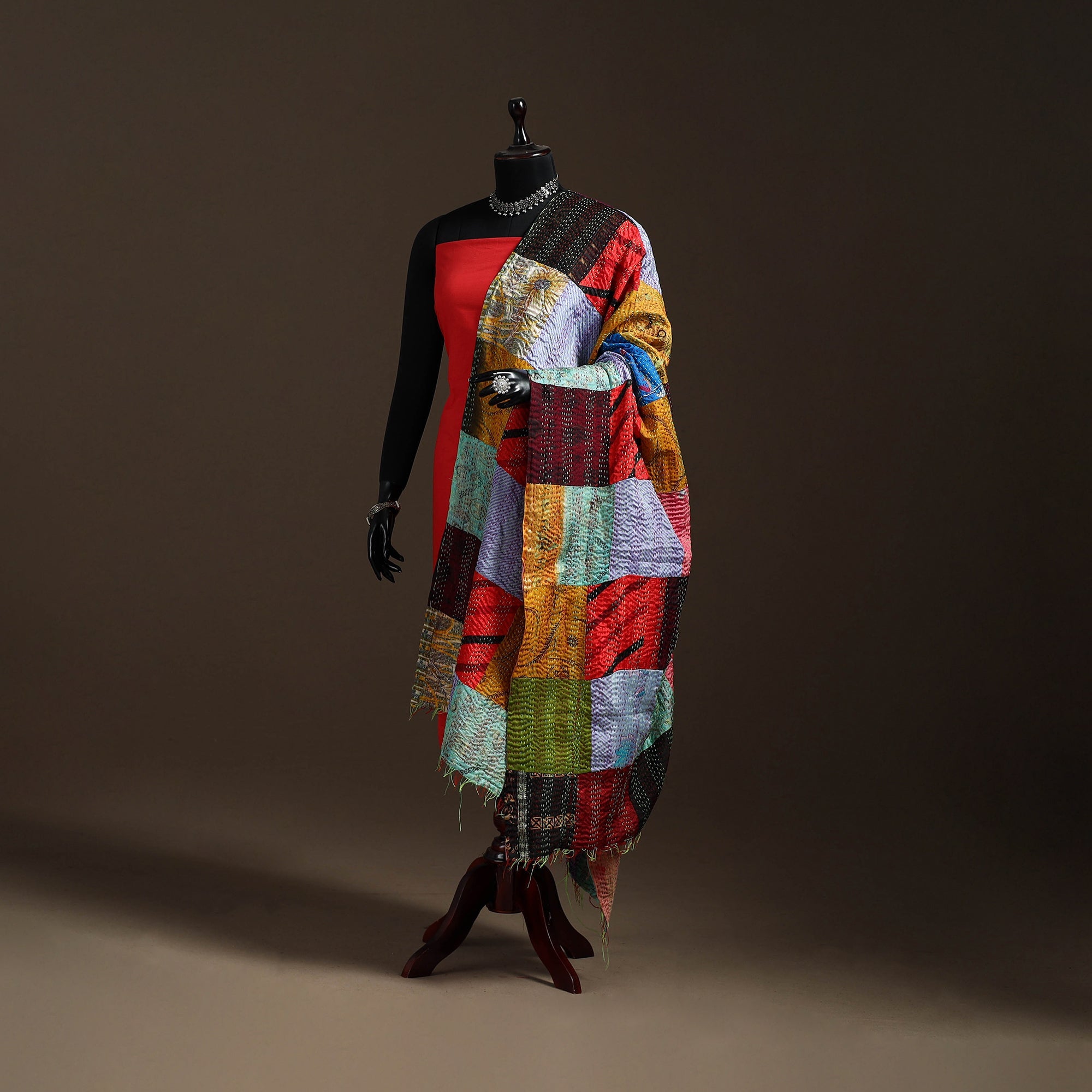 Multicolor - bengal hand embroidery patchwork reversible