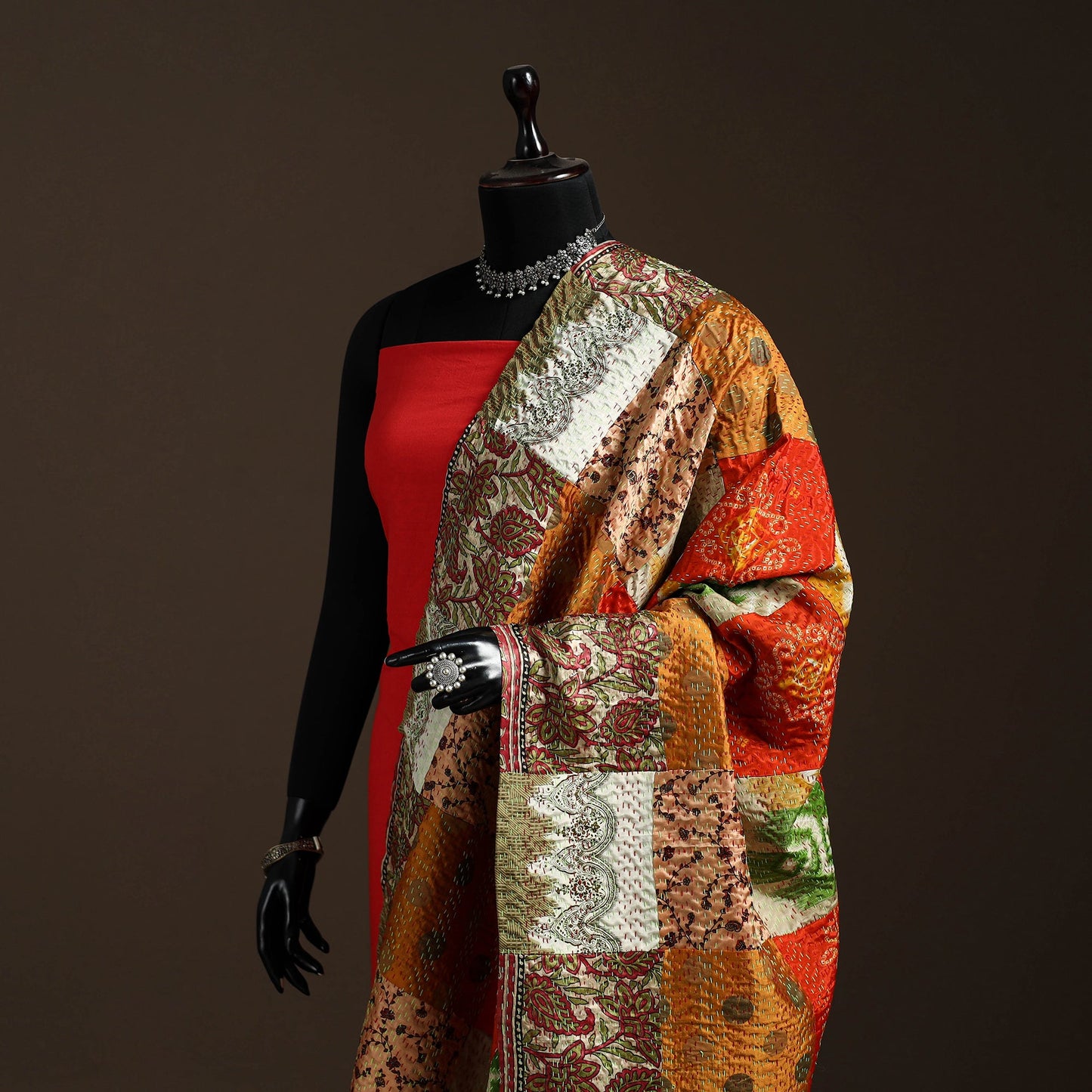 Multicolor - bengal hand embroidery patchwork reversible
