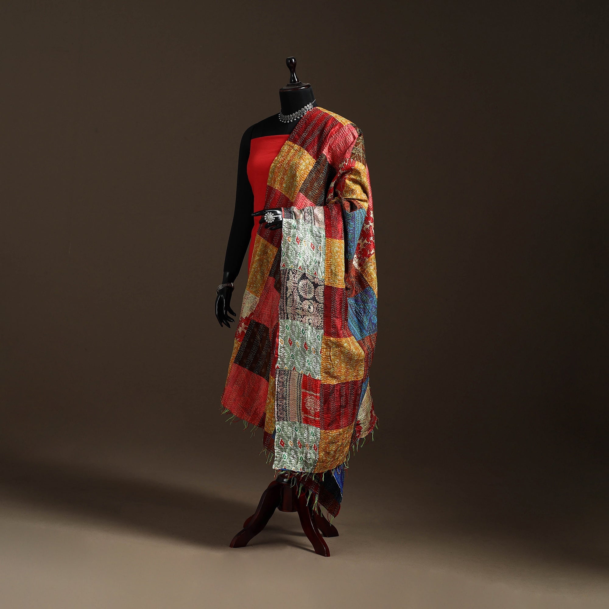 Multicolor - bengal hand embroidery patchwork reversible