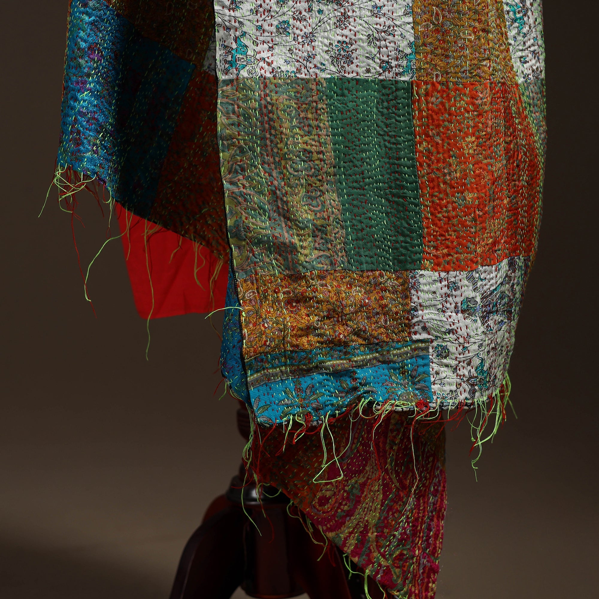 Multicolor - bengal hand embroidery patchwork reversible