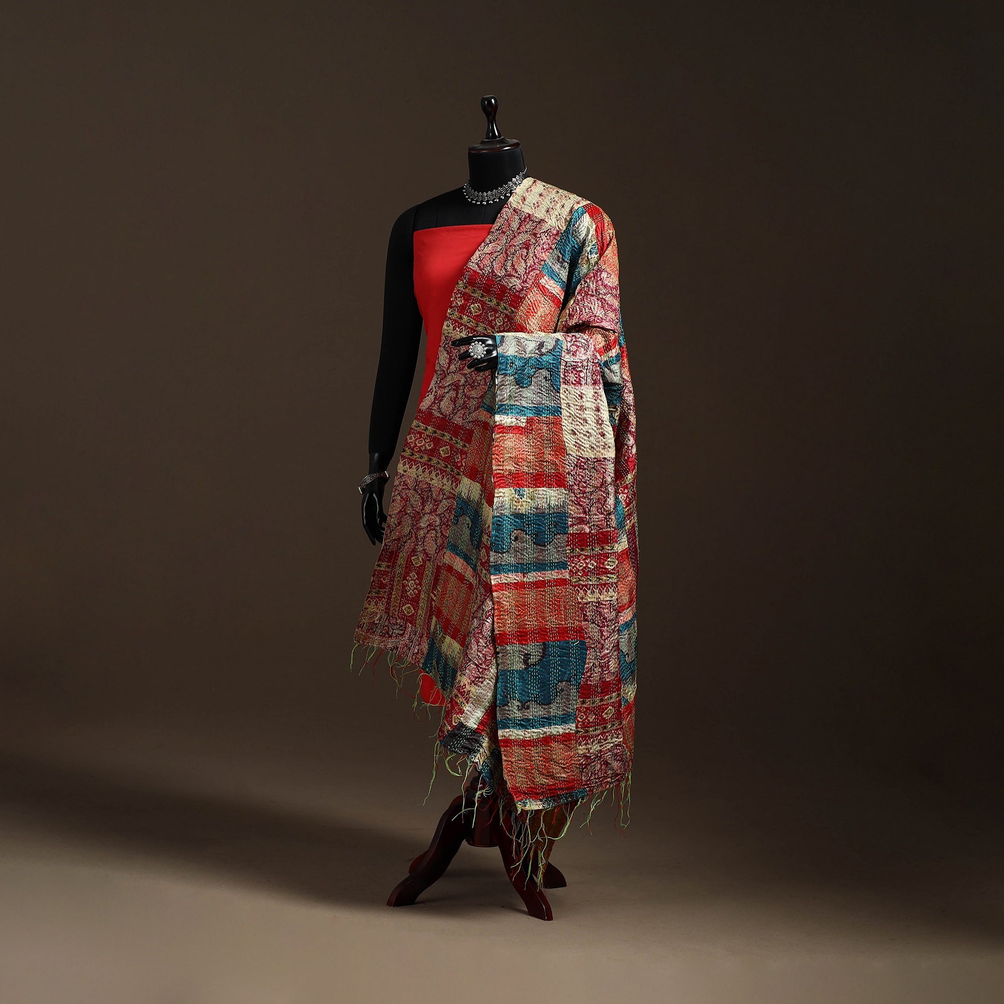 Multicolor - bengal hand embroidery patchwork reversible