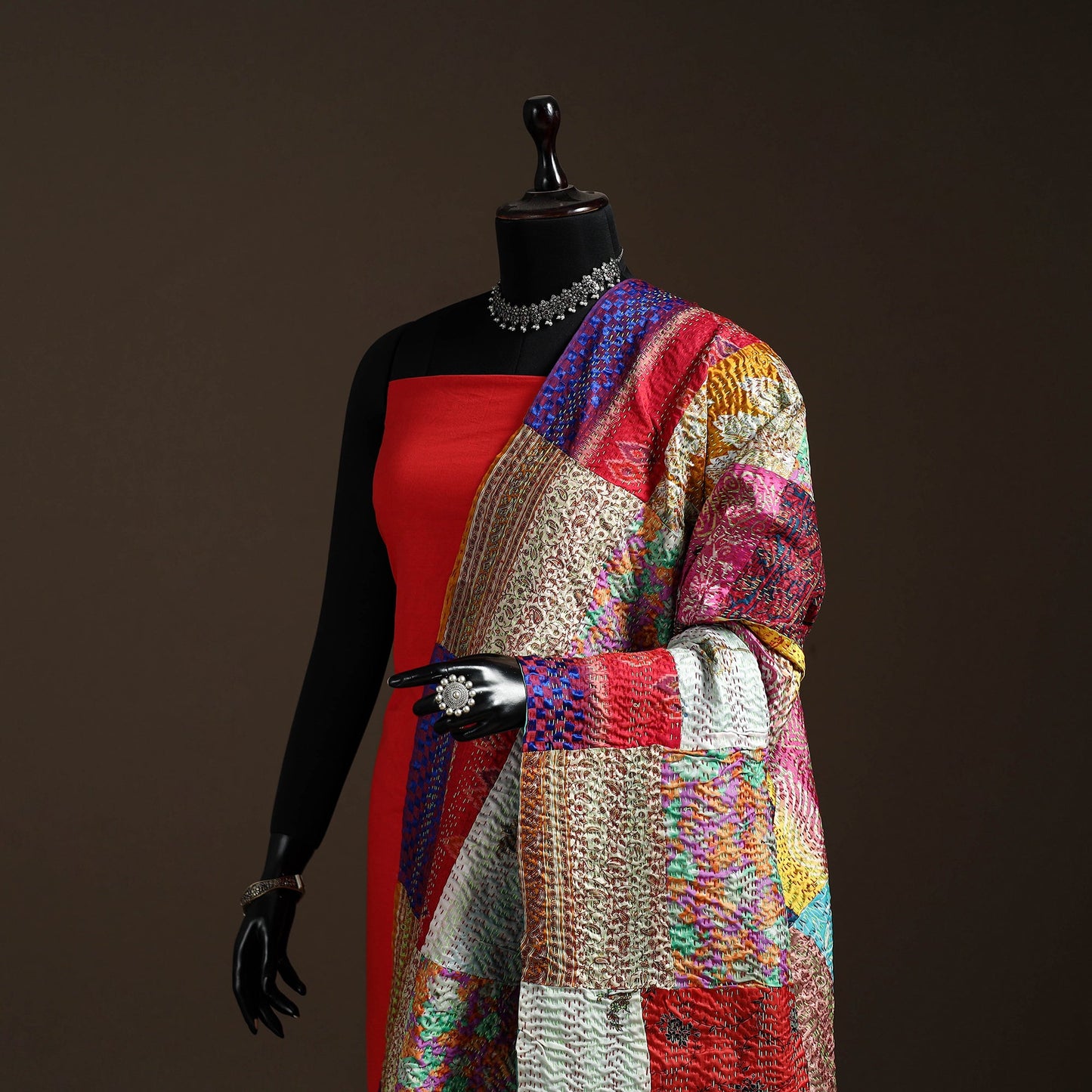Multicolor - bengal hand embroidery patchwork reversible