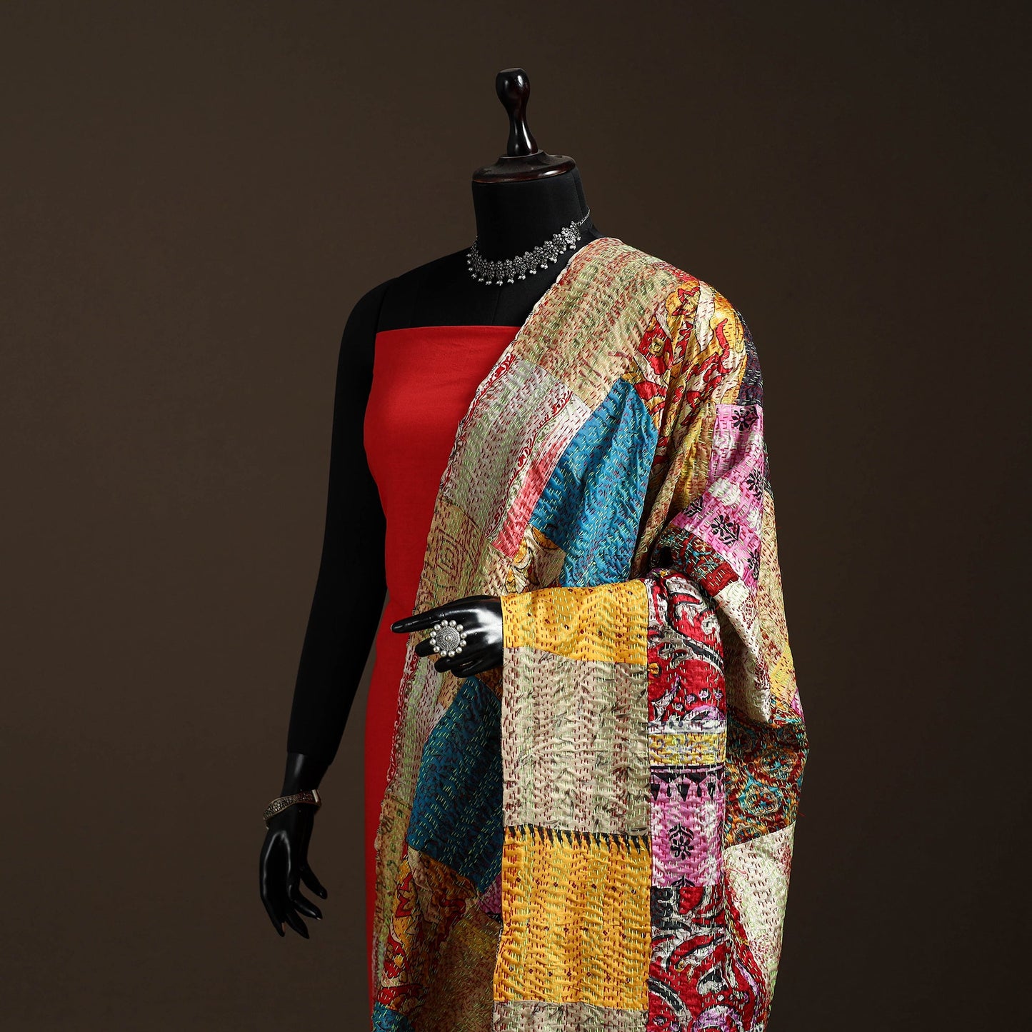 Multicolor - bengal hand embroidery patchwork reversible