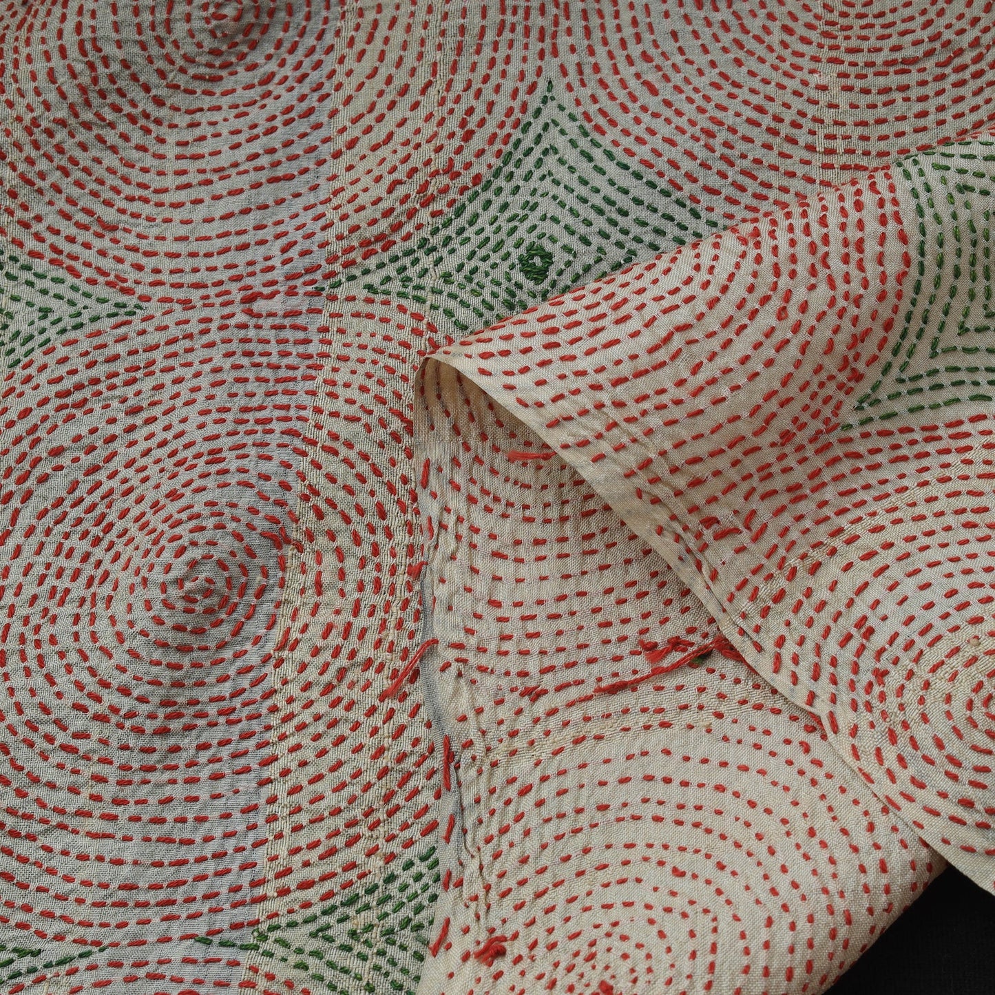 Bengal hand embroidery pure tussar silk handloom kantha