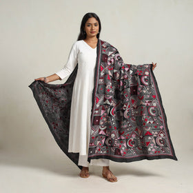 Multicolor - bengal handloom silk kantha embroidery dupatta