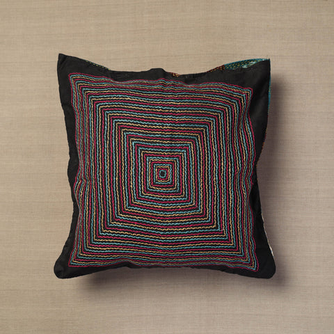  Bengal Kantha Embroidery Reversible Silk Cushion Cover 02 