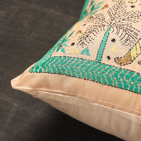 Buy Bengal Kantha Embroidery Silk Cushion Cover 05 Online at iTokri.com
