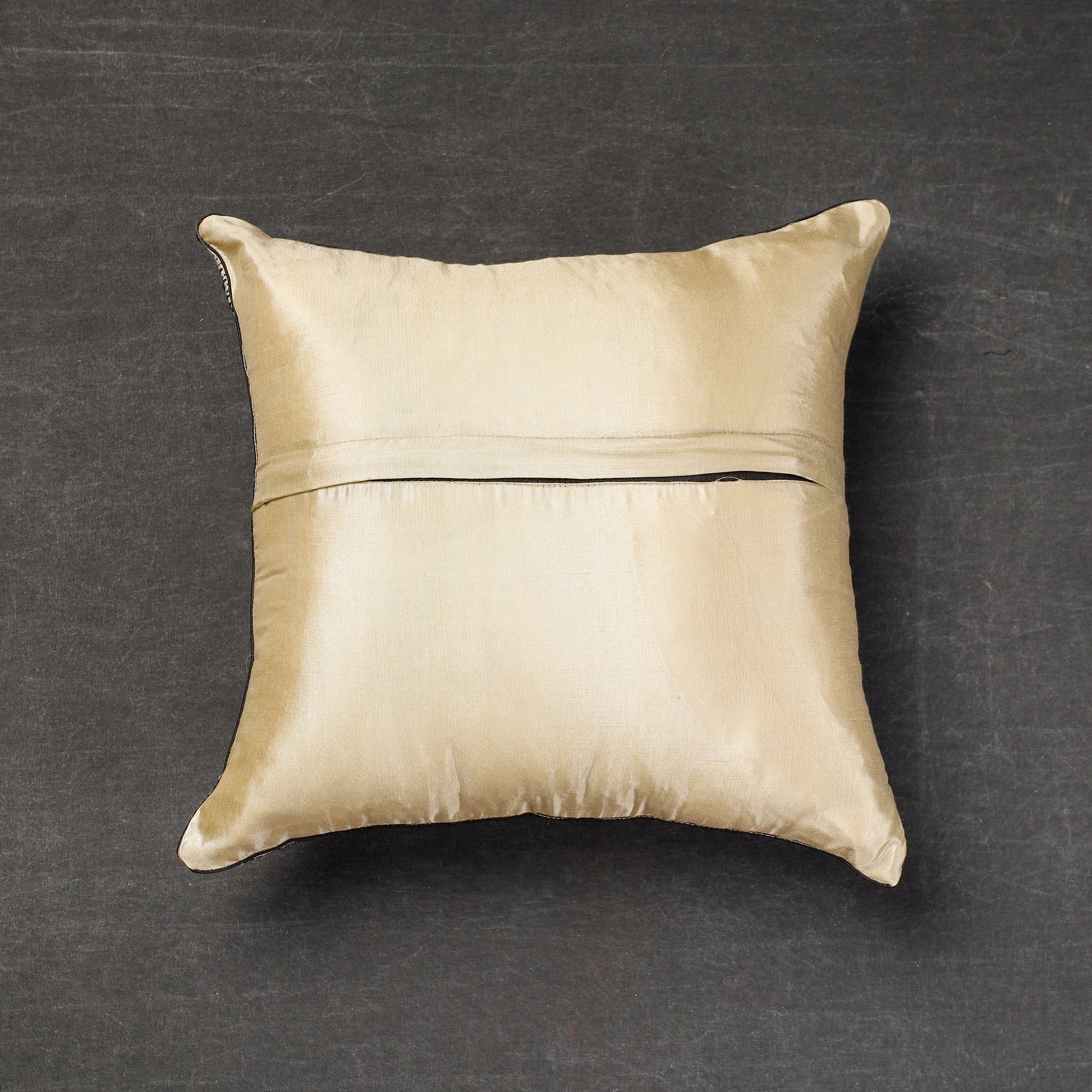  Bengal Kantha Embroidery Tussar Silk Cushion Cover 