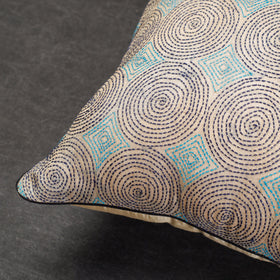  Bengal Kantha Embroidery Tussar Silk Cushion Cover 