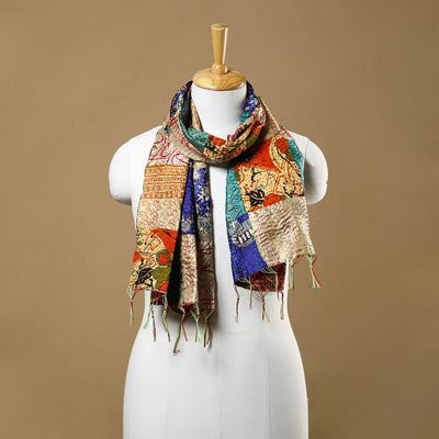 Multicolor - bengal kantha work reversible patchwork silk