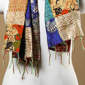 Multicolor - bengal kantha work reversible patchwork silk