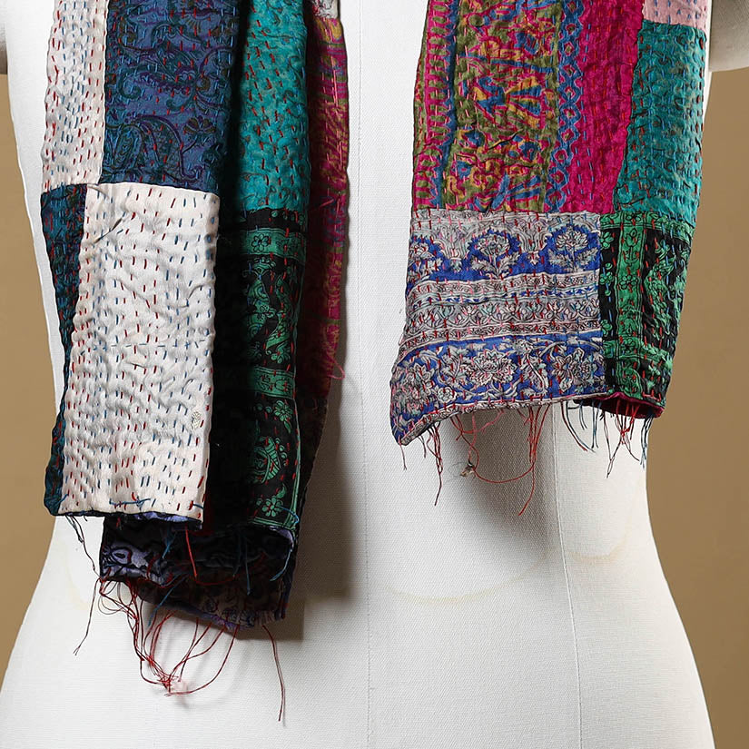Multicolor - bengal kantha work reversible patchwork silk