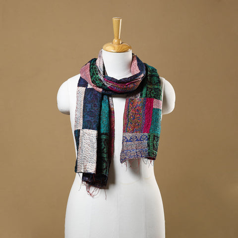 Multicolor - bengal kantha work reversible patchwork silk