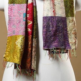 Multicolor - bengal kantha work reversible patchwork silk