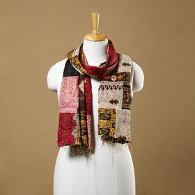 Buy Multicolor Bengal Kantha Work Reversible Patchwork Silk Stole