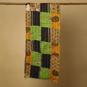  Multicolor Bengal Kantha Work Reversible Patchwork Silk Stole