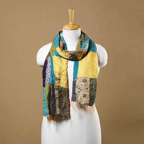 Multicolor - bengal kantha work reversible patchwork silk