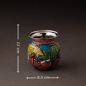  Bengal Patua Handpainted Stainless Steel Lota / Pooja Kalash