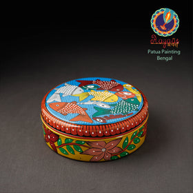 Bengal Patua Multicolor Handpainted Stainless Steel Masala Box 