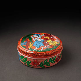 Bengal Patua Multicolor Handpainted Stainless Steel Masala Box