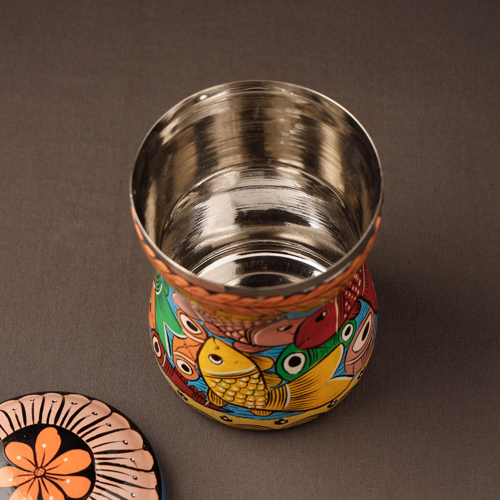  Bengal Patua Handpainted Stainless Steel Multi Utility Canister 38 