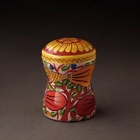 Multicolor Bengal Patua Handpainted Stainless Steel Multi Utility Canister
