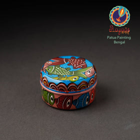 Multicolor Bengal Patua Handpainted Stainless Steel Multi Utility Container