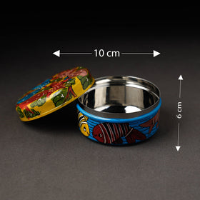  Bengal Patua Handpainted Stainless Steel Multi Utility Container 