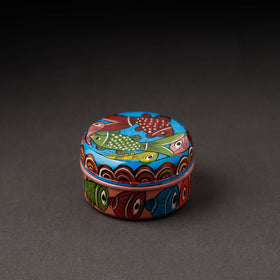 Multicolor Bengal Patua Handpainted Stainless Steel Multi Utility Container
