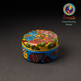  Bengal Patua Handpainted Stainless Steel Multi Utility Container 