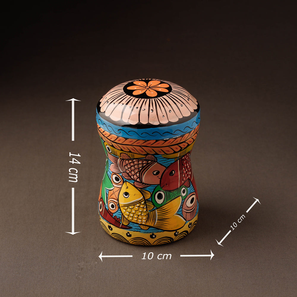  Bengal Patua Handpainted Stainless Steel Multi Utility Canister 38 