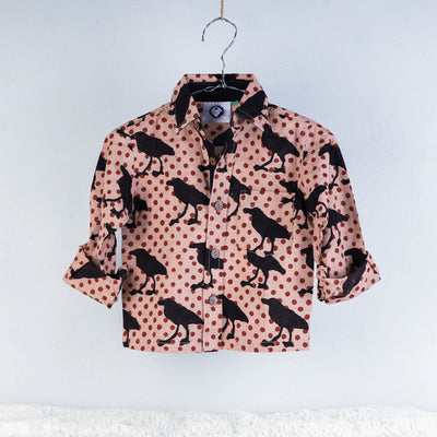 Multicolor Bindaas Block Art Printed Cotton Kids Full Sleeve Shirt