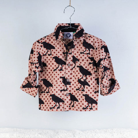 Multicolor Bindaas Block Art Printed Cotton Kids Full Sleeve Shirt