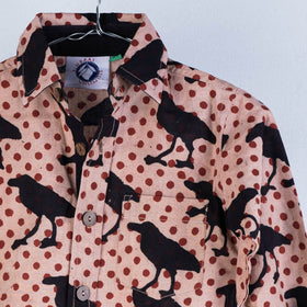 Multicolor Bindaas Block Art Printed Cotton Kids Full Sleeve Shirt