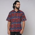 Multicolor - Bindaas Block Printed Natural Dyed Cotton Men Half Sleeve Shirt