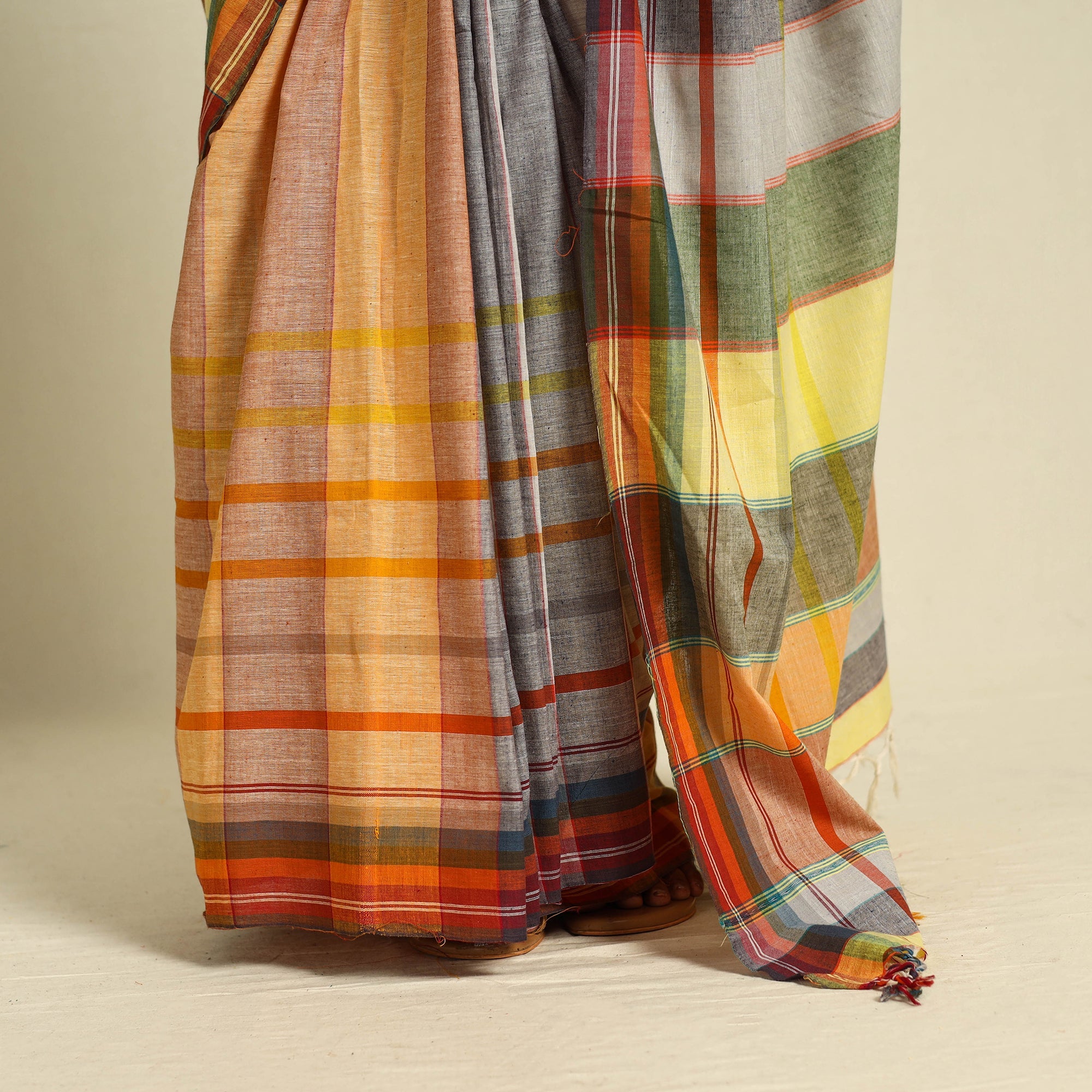 Buy Multicolor Birbhum Handloom Gamchha Cotton Saree 