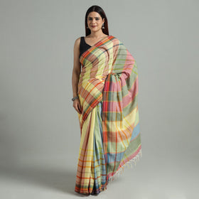 Multicolor - birbhum handloom gamchha pure cotton saree 30