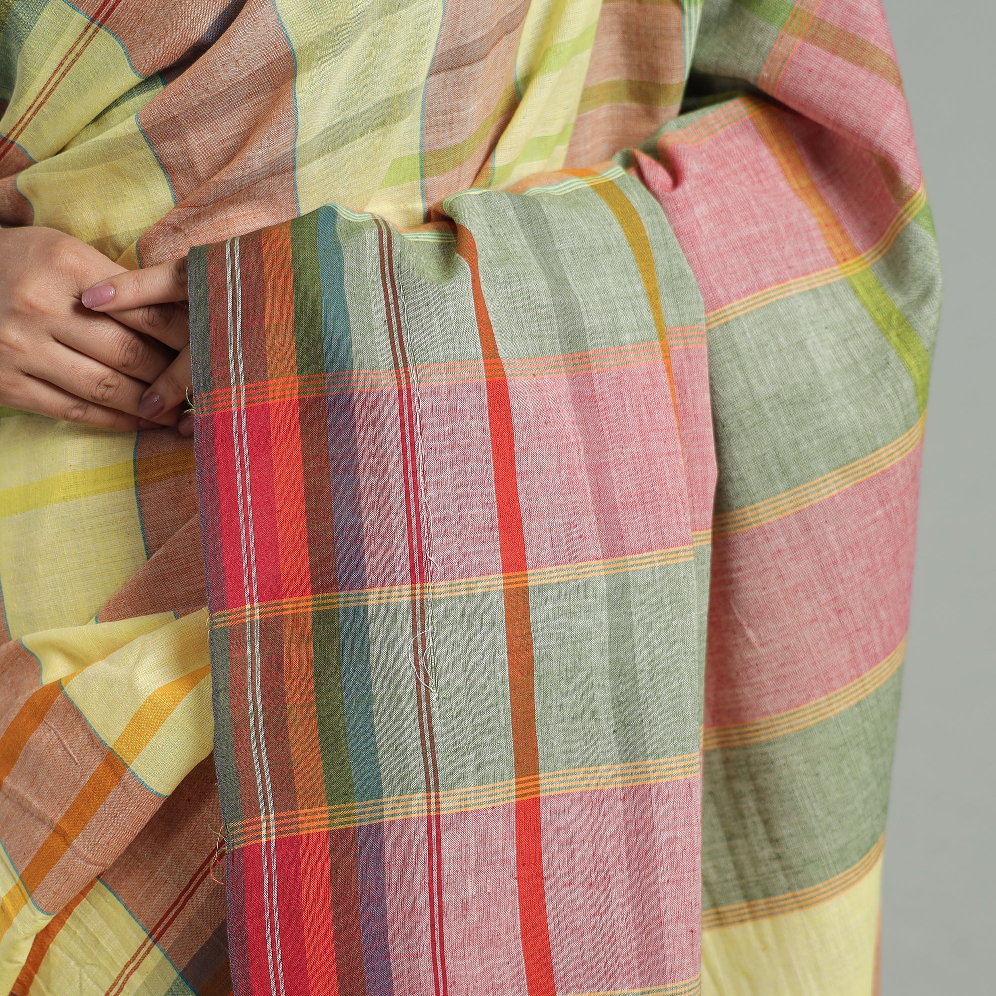Multicolor - birbhum handloom gamchha pure cotton saree 30